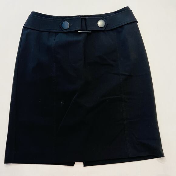 Apt. 9 Skirt Knee Length Pencil Women’s 10 Petite Black Button (A0127) - Picture 1 of 4